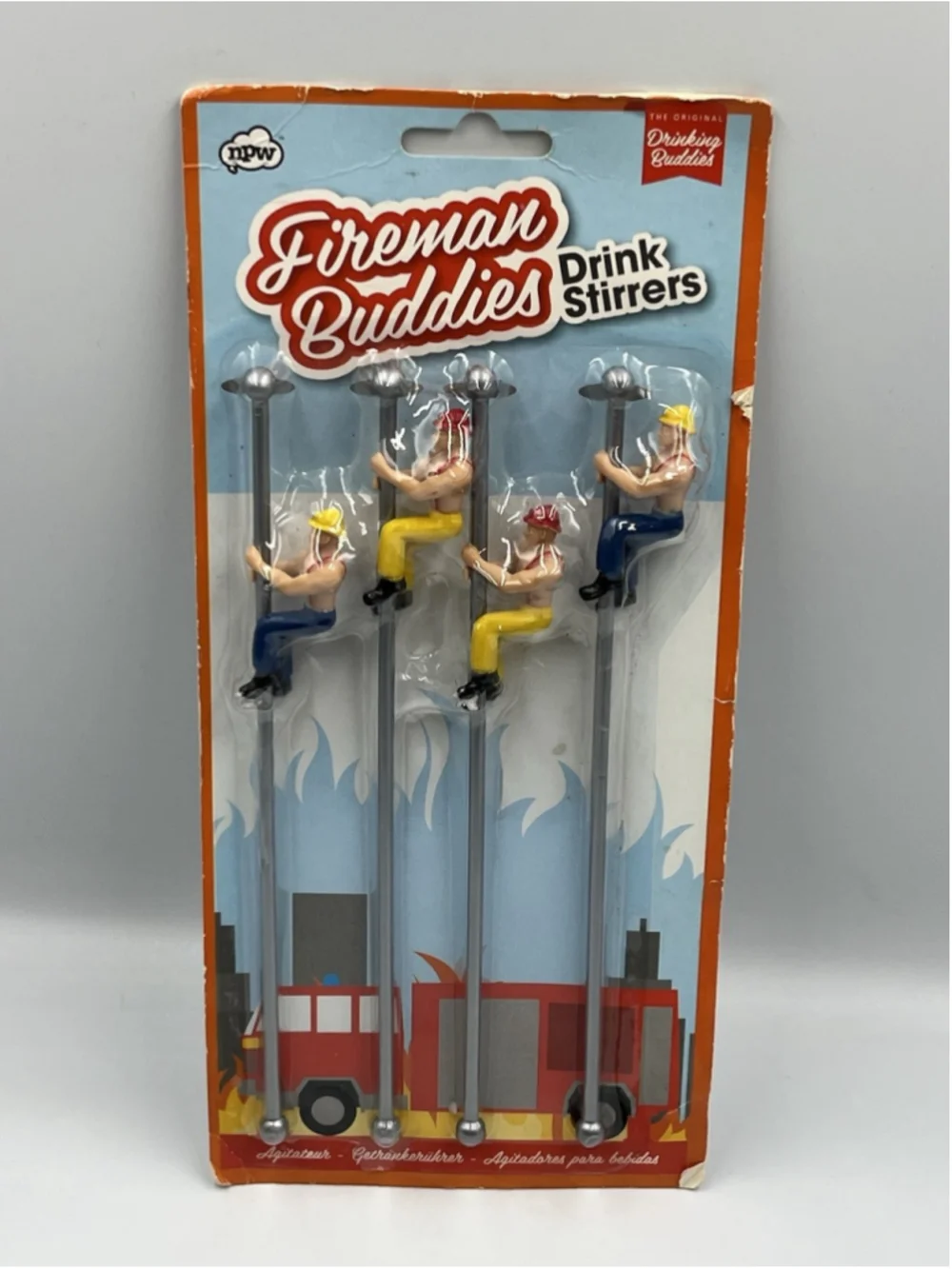 NEW & GIFT READY FIREMAN BUDDIES DRINK STIRRERS POLE DANCERS FOR YOUR LIPS